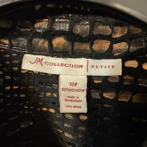 Jacket black and gold.